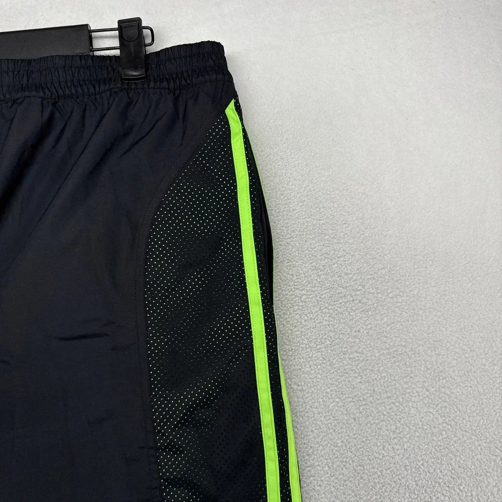 Vintage Adidas Track Pants Men's Large Black Green Y2k baggy Soccer Hockey 2000s